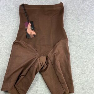 Honeylove Super Power Short Shapewear High Waisted Mocha Brown Size Small NWT